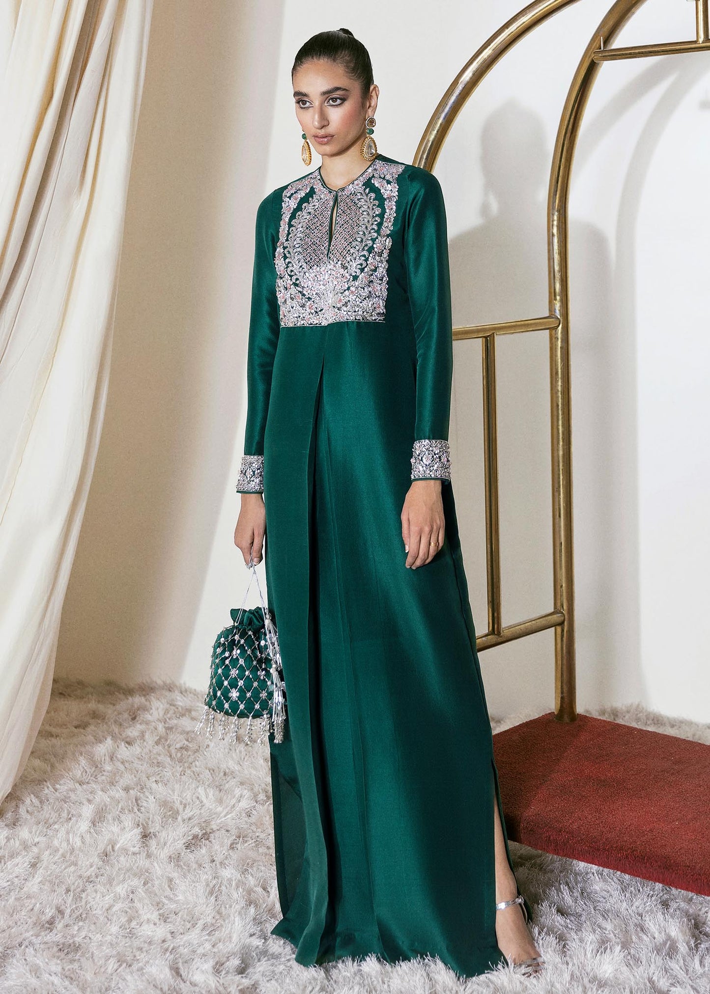 Yarrow emerald green embroidered suit - additional view 2