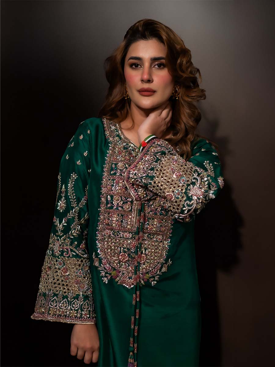 Kubra raw silk three-piece suit - styled look