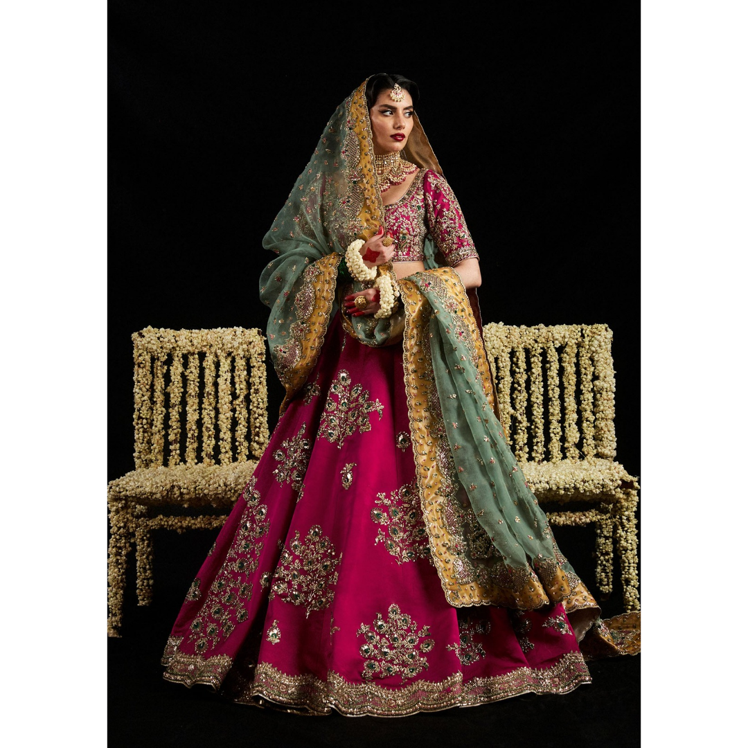 Laal bridal lehenga by Hussain Rehar - shop Pakistani designer wear online worldwide at Fatimaa Store