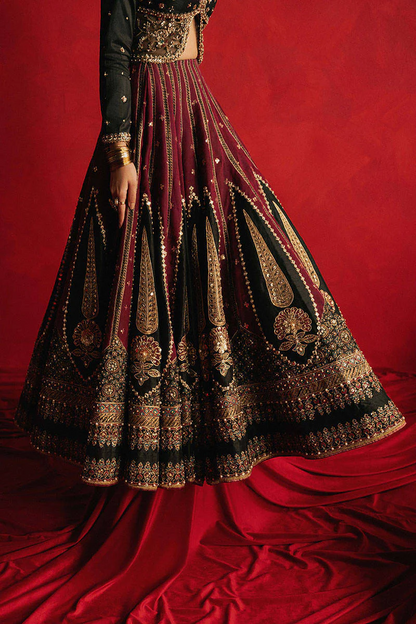 Mohsin Naveed Ranjha Dil Raas black silk lehenga choli - image 9