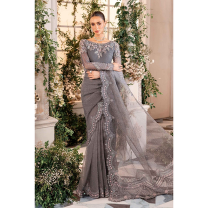 3 Piece Unstitched Embroidered Organza - Maria B