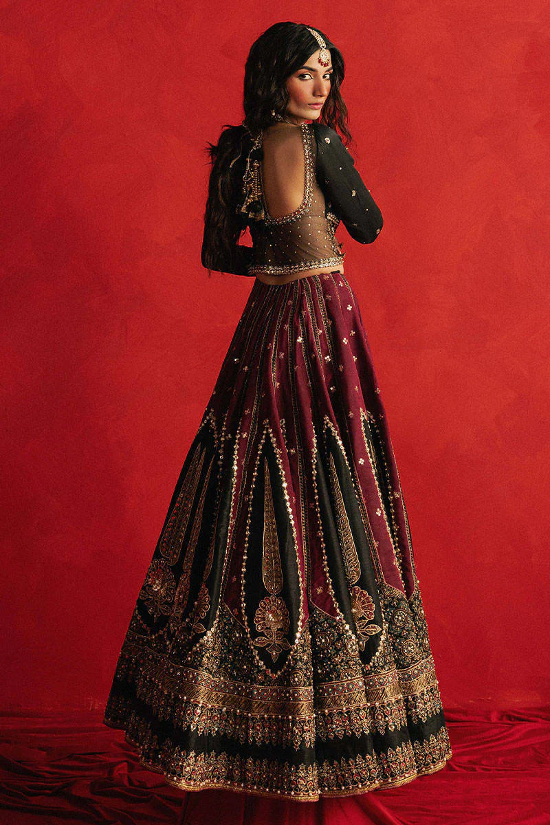 Mohsin Naveed Ranjha Dil Raas black silk lehenga choli - image 5