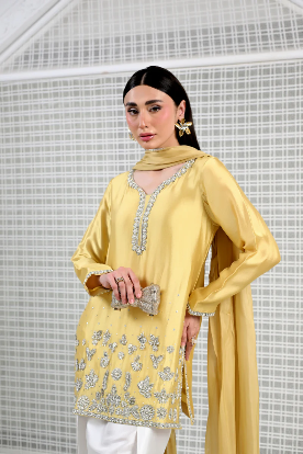 Luxury Yellow Pakistani Embellished Gotta Patti Suit - Festive & Wedding Ready Pret Wear
