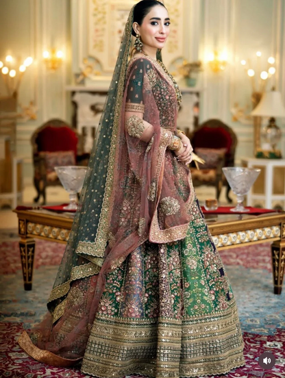 Sabyasachi-Inspired Multi Panel Embroidered Bridal Lehenga Choli with 2 Dupattas