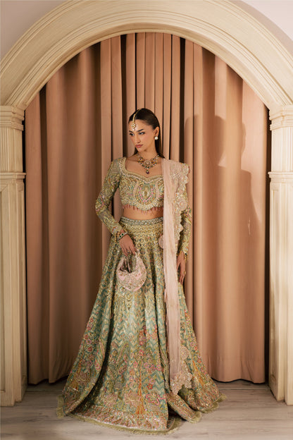 Gold Pastel Net Bridal Lehenga by Mysie - image 5