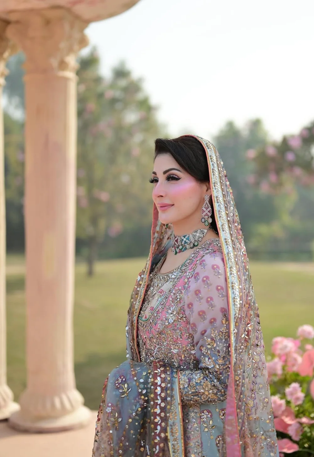 Nomi Ansari Bridal Anarkali pastel heritage ensemble - image 2