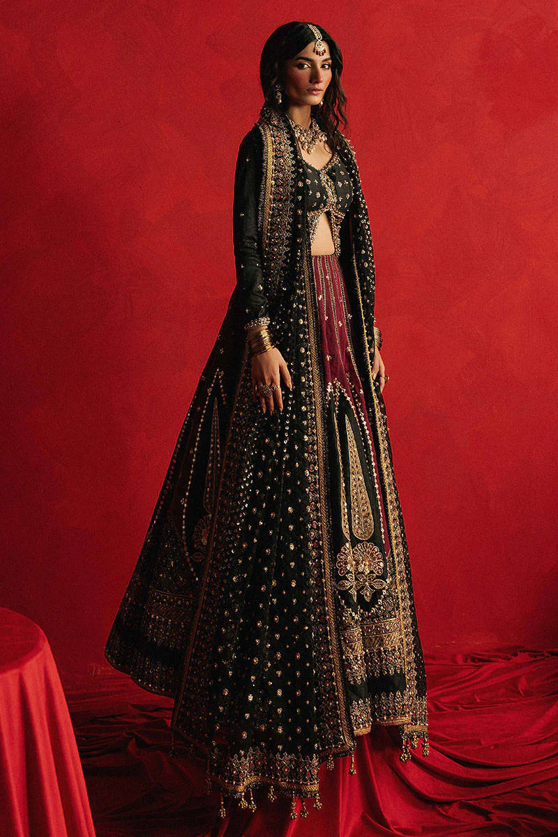 Mohsin Naveed Ranjha Dil Raas black silk lehenga choli - image 3