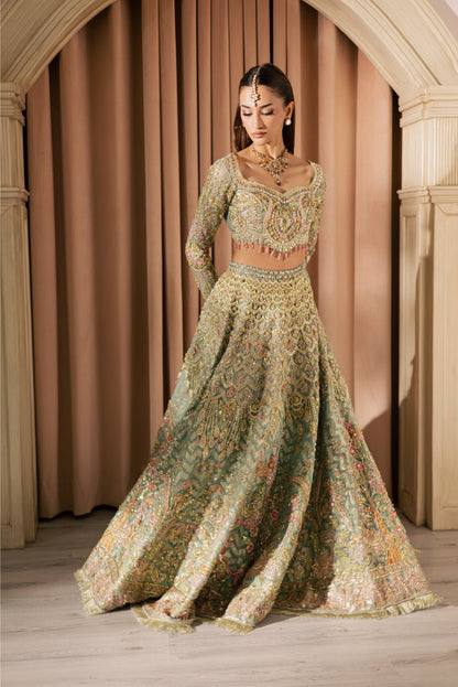 Gold Pastel Net Bridal Lehenga by Mysie - image 8