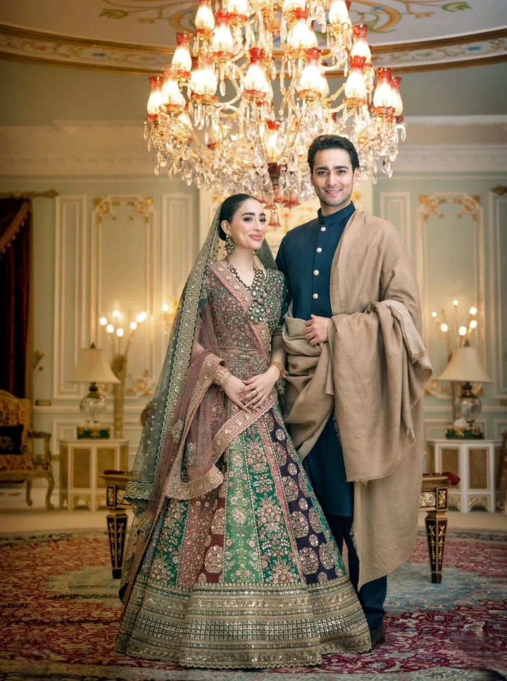 Sabyasachi-Inspired Multi Panel Embroidered Bridal Lehenga Choli with 2 Dupattas