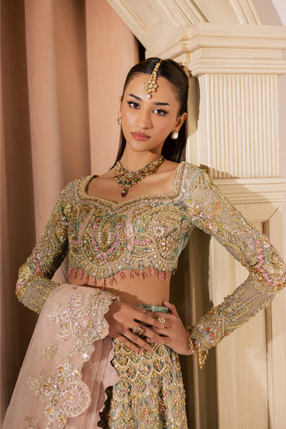 Gold Pastel Net Bridal Lehenga by Mysie - image 2