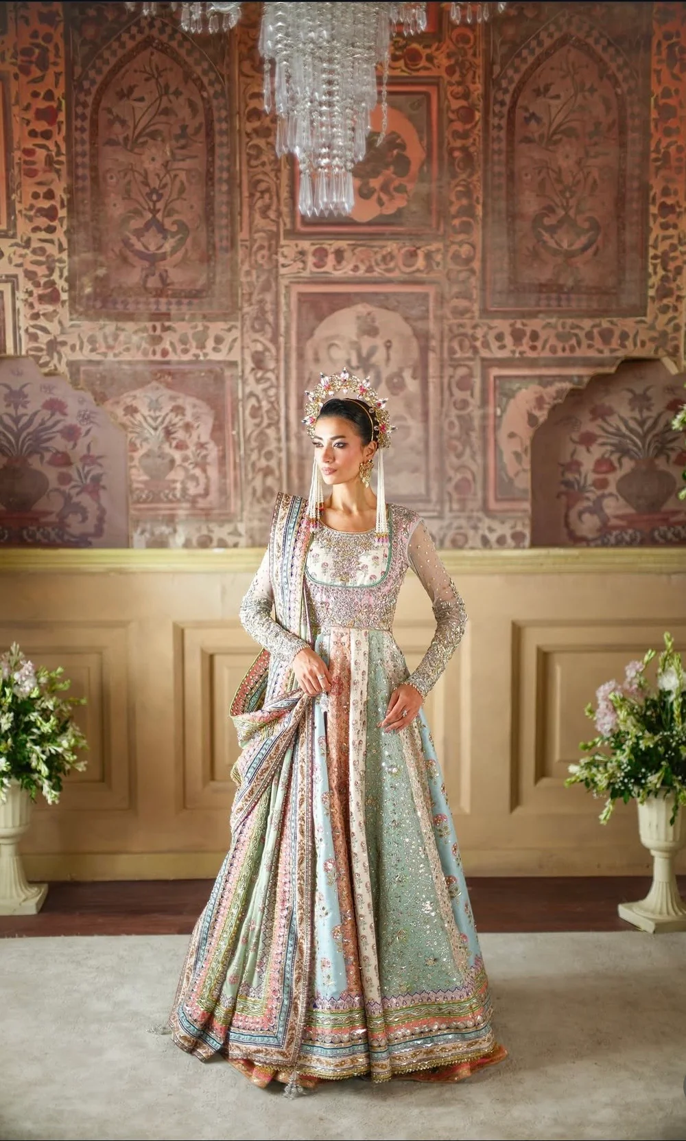 Nomi Ansari Bridal Anarkali pastel heritage ensemble - image 3