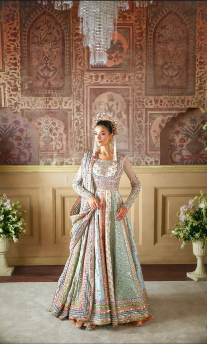 Nomi Ansari Bridal Anarkali pastel heritage ensemble - image 3