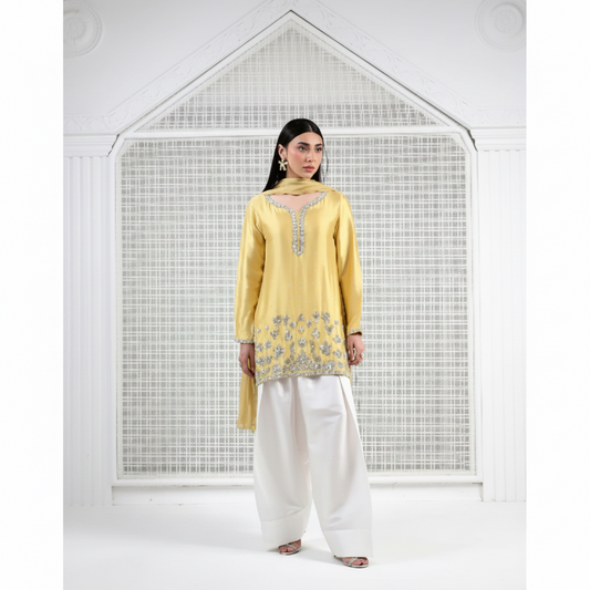 Luxury Yellow Pakistani Embellished Gotta Patti Suit - Festive & Wedding Ready Pret Wear