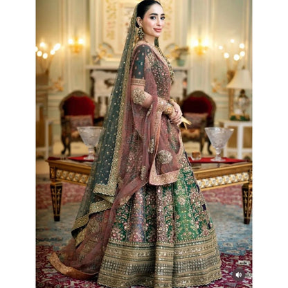 Sabyasachi-Inspired Multi Panel Embroidered Bridal Lehenga Choli with 2 Dupattas