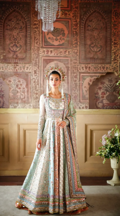 Nomi Ansari Bridal Anarkali pastel heritage ensemble - image 6