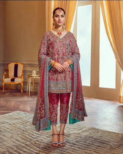 Zartash Mint Green Mesori Bridal Dress | Wedding Edition