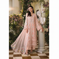 Elegant Pink Embroidered Bumber Chiffon 3-Piece Suit - Luxury Festive Wear