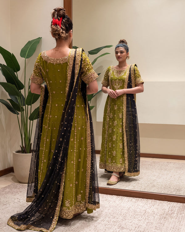 Zeeshan Danish Rehma Zaman – Luxury Net Embroidered Unstitched Suit
