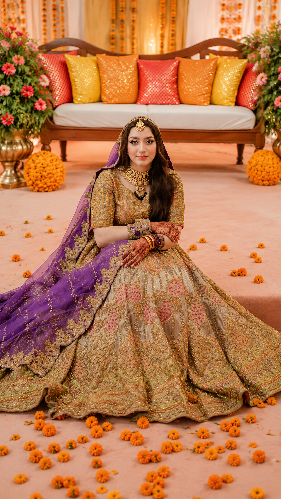 Royal Echoes 'Tiara' Bridal Ensemble - Inspired by Ahmad Sultan - Exquisite Ice Blue & Silver Hand-Embroidered Pakistani Wedding Dress