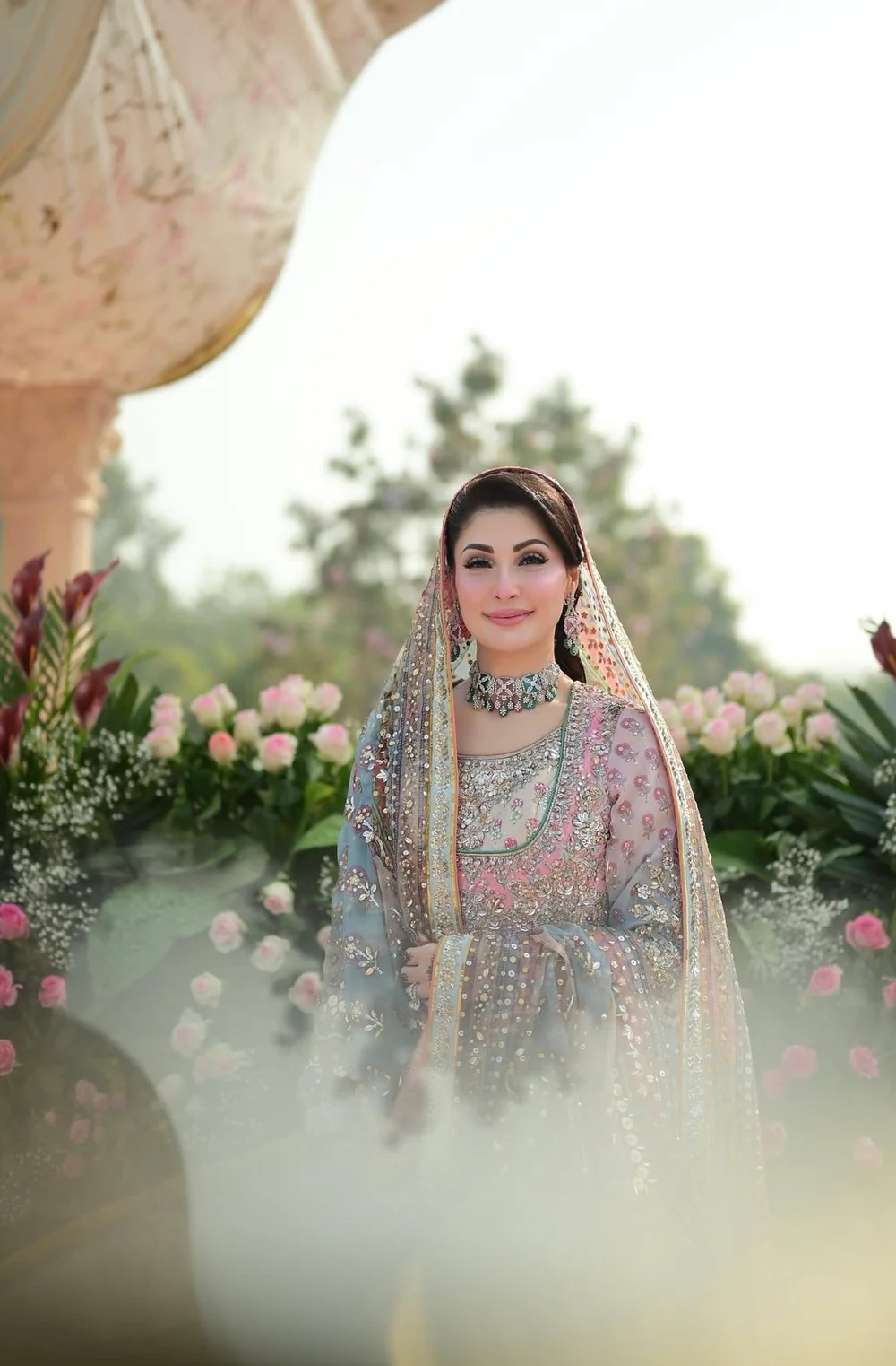 Nomi Ansari Bridal Anarkali pastel heritage ensemble - image 4