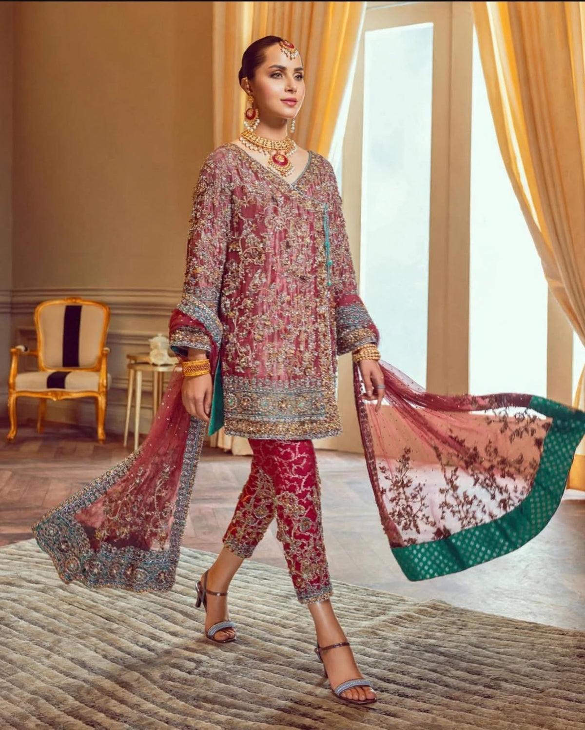 Zartash Mint Green Mesori Bridal Dress | Wedding Edition