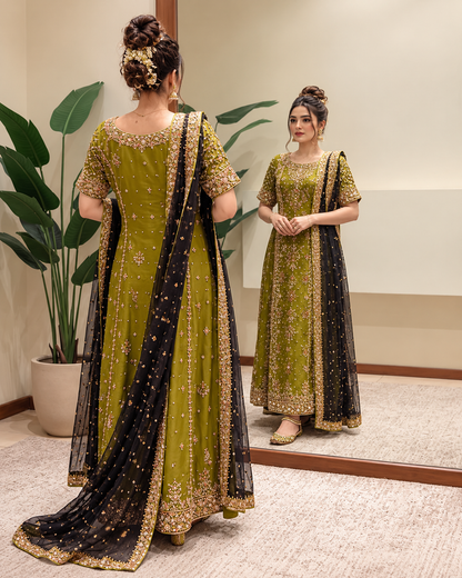 Zeeshan Danish Rehma Zaman – Luxury Net Embroidered Unstitched Suit