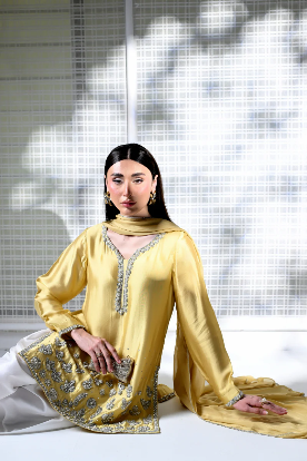 Luxury Yellow Pakistani Embellished Gotta Patti Suit - Festive & Wedding Ready Pret Wear