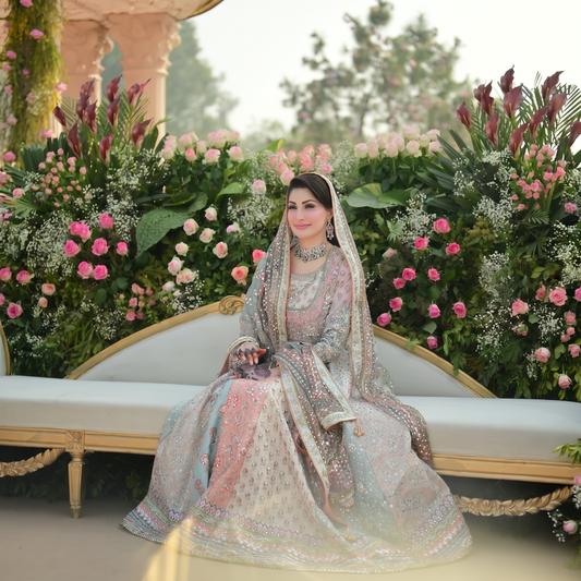 Nomi Ansari Bridal Anarkali pastel heritage ensemble - image 1