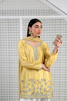 Luxury Yellow Pakistani Embellished Gotta Patti Suit - Festive & Wedding Ready Pret Wear