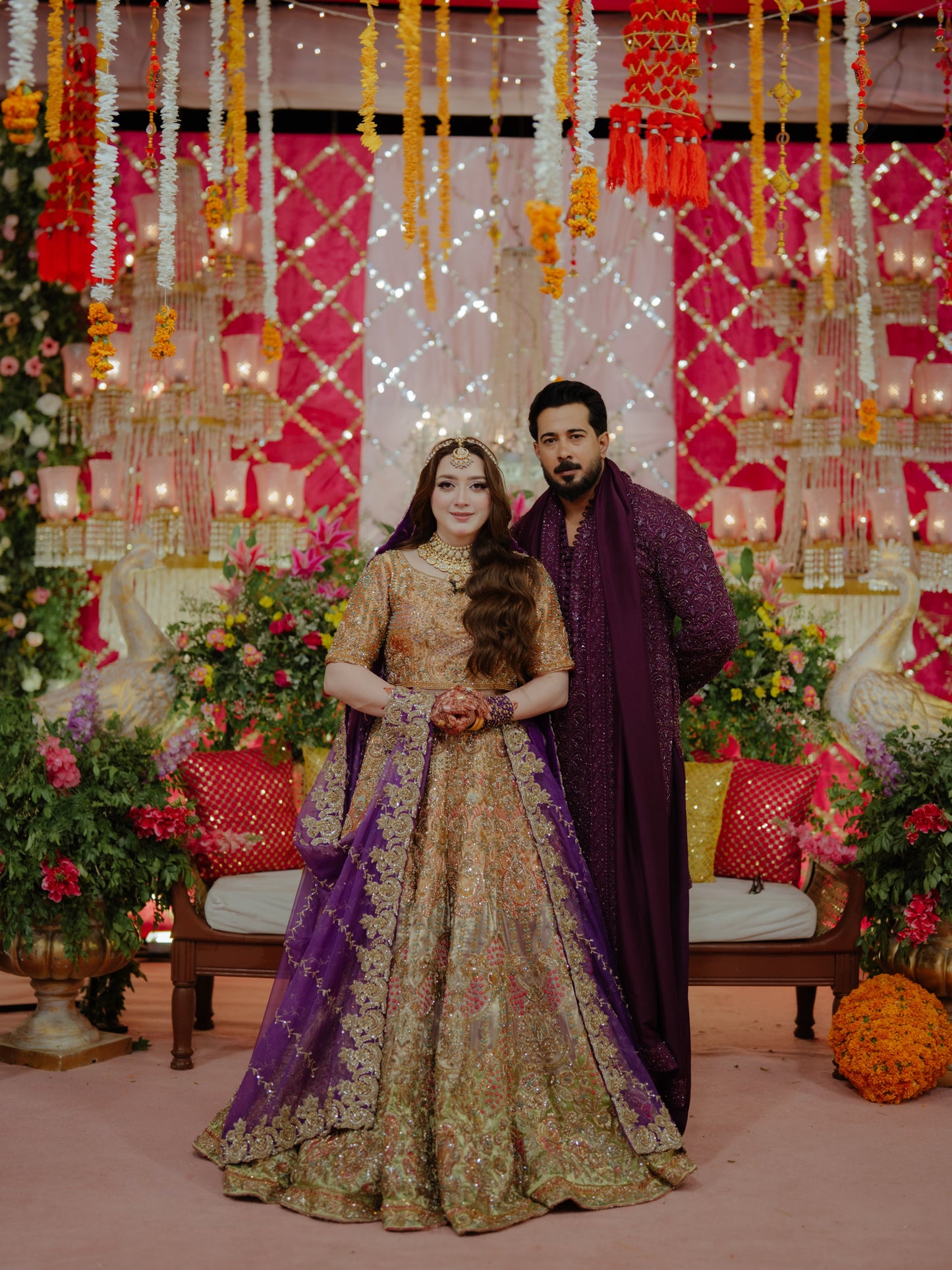 Royal Echoes 'Tiara' Bridal Ensemble - Inspired by Ahmad Sultan - Exquisite Ice Blue & Silver Hand-Embroidered Pakistani Wedding Dress