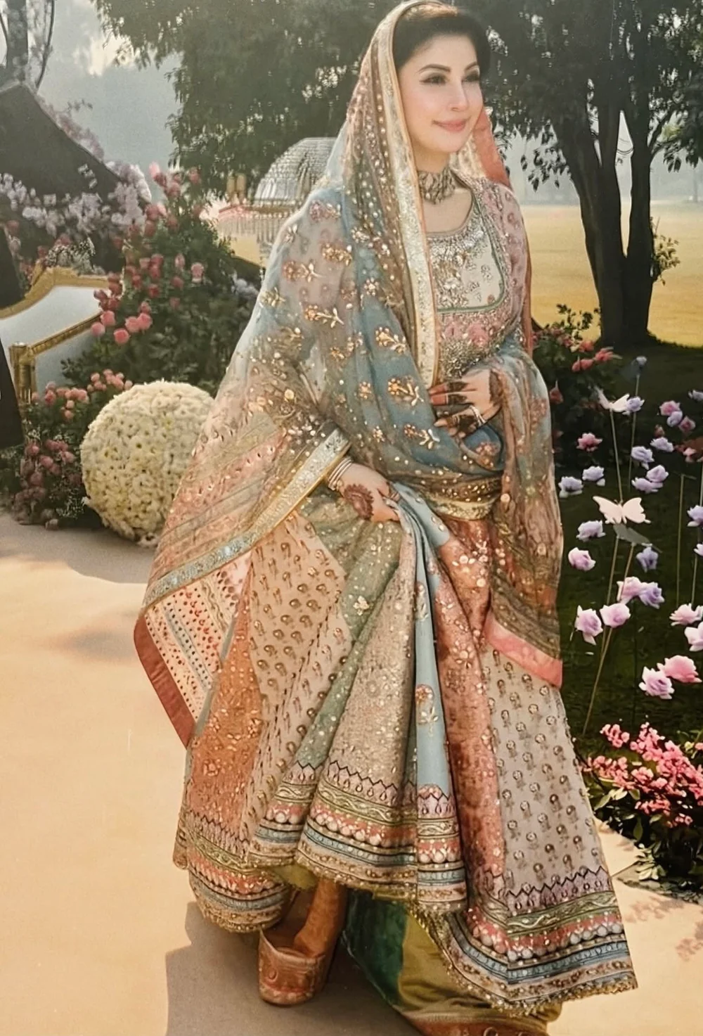 Nomi Ansari Bridal Anarkali pastel heritage ensemble - image 10