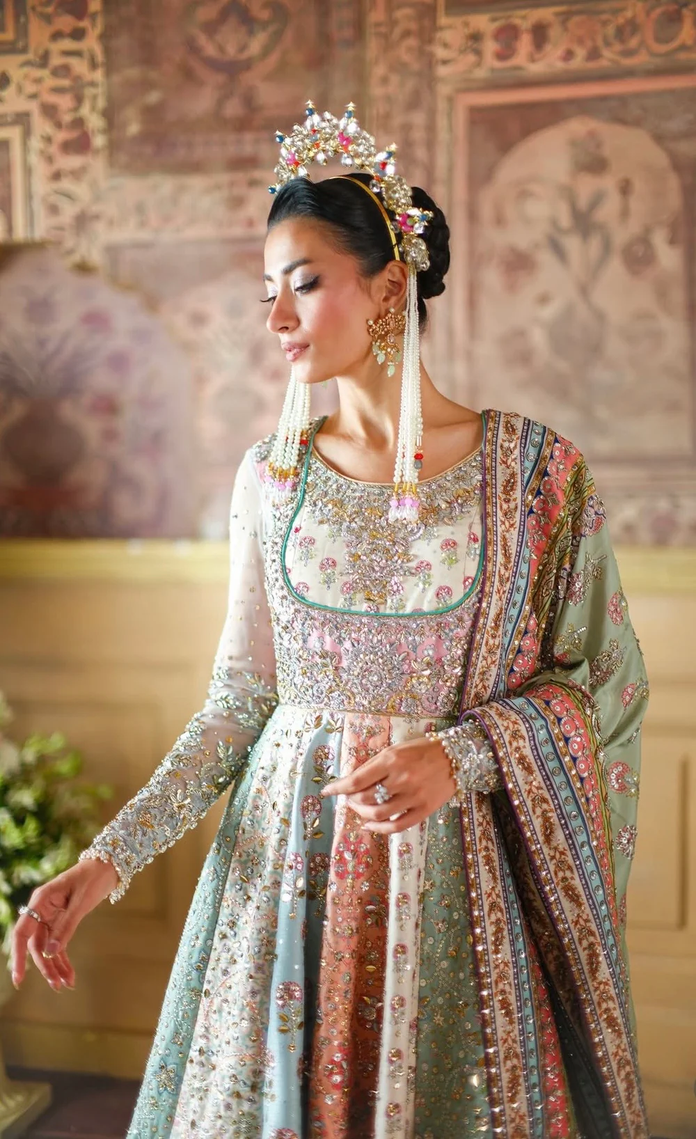 Nomi Ansari Bridal Anarkali pastel heritage ensemble - image 7