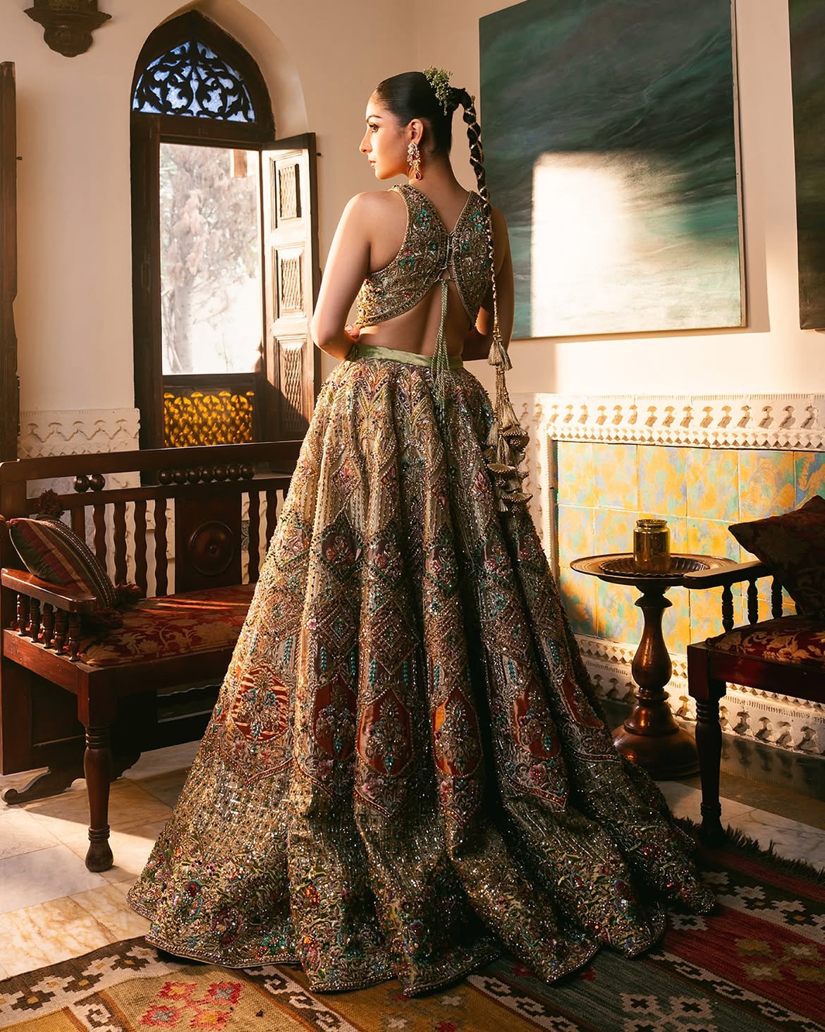 Ahmad Sultan Royal Echoes Tiara ice blue bridal ensemble - image 4