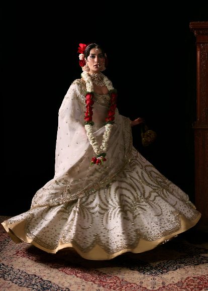 Hussain Rehar Chamkeli – Luxury Ivory Bridal Lehenga