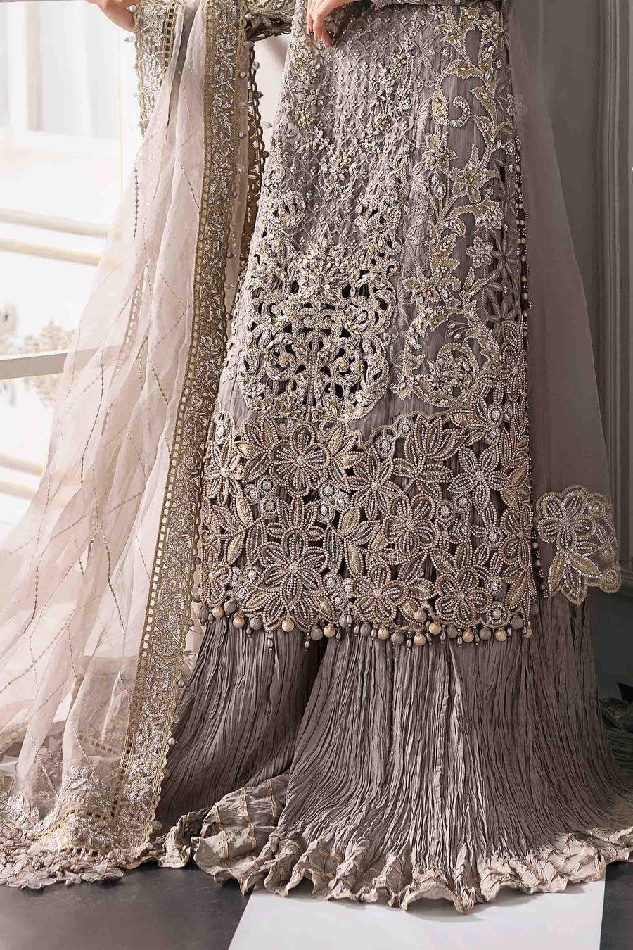 Maria B - 3 Piece Unstitched Embroidered Organza Suit | BD-3006