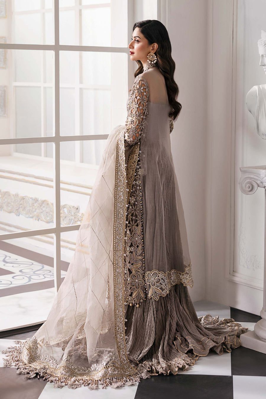 Maria B - 3 Piece Unstitched Embroidered Organza Suit | BD-3006