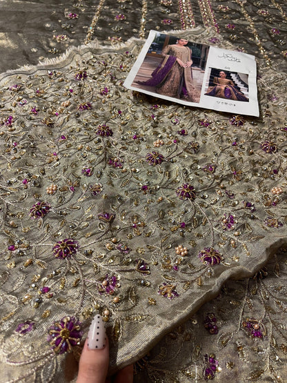 Aroha tissue masoori suit by Haris Shakeel - additional view 9