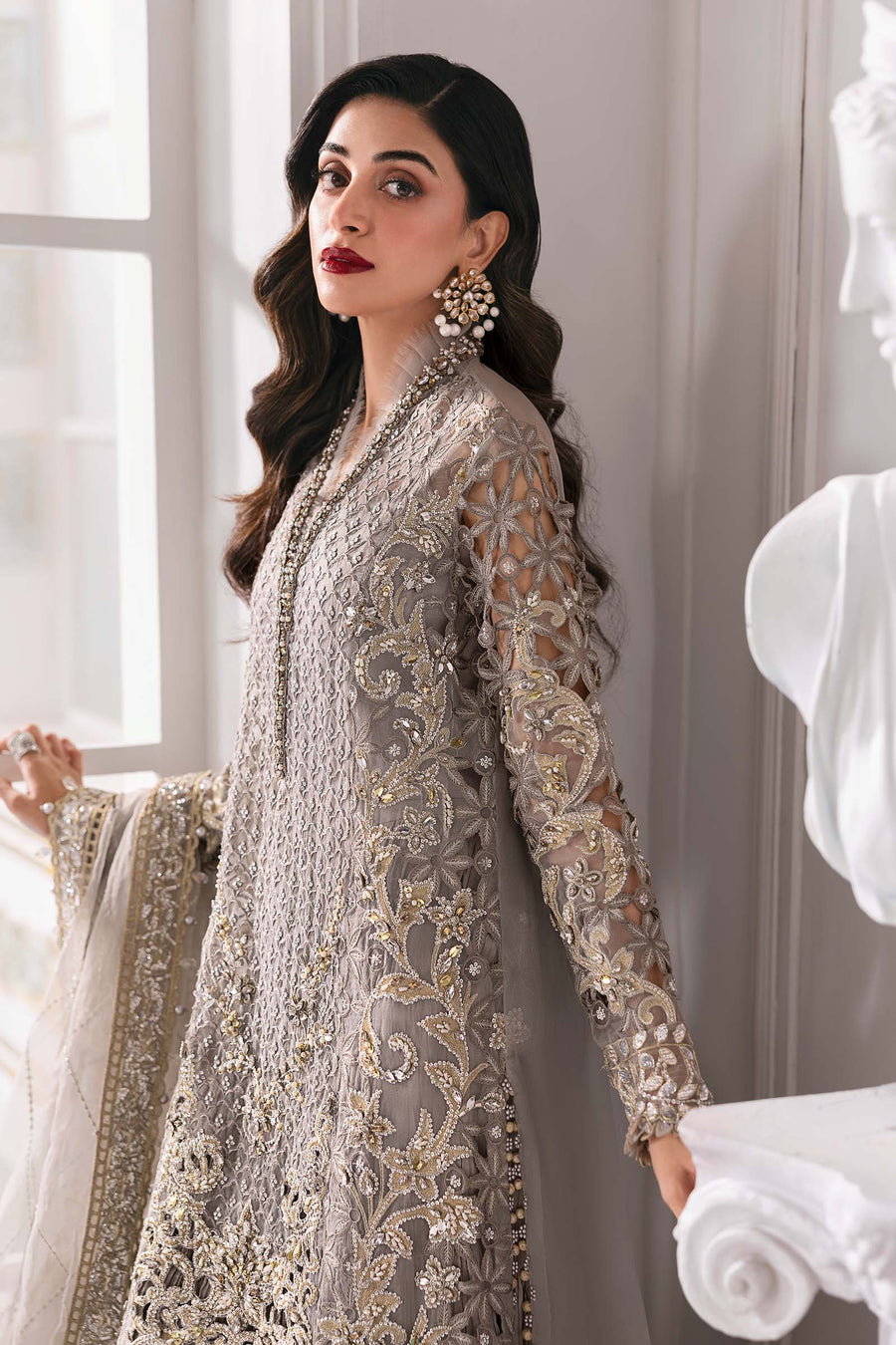 Maria B - 3 Piece Unstitched Embroidered Organza Suit | BD-3006