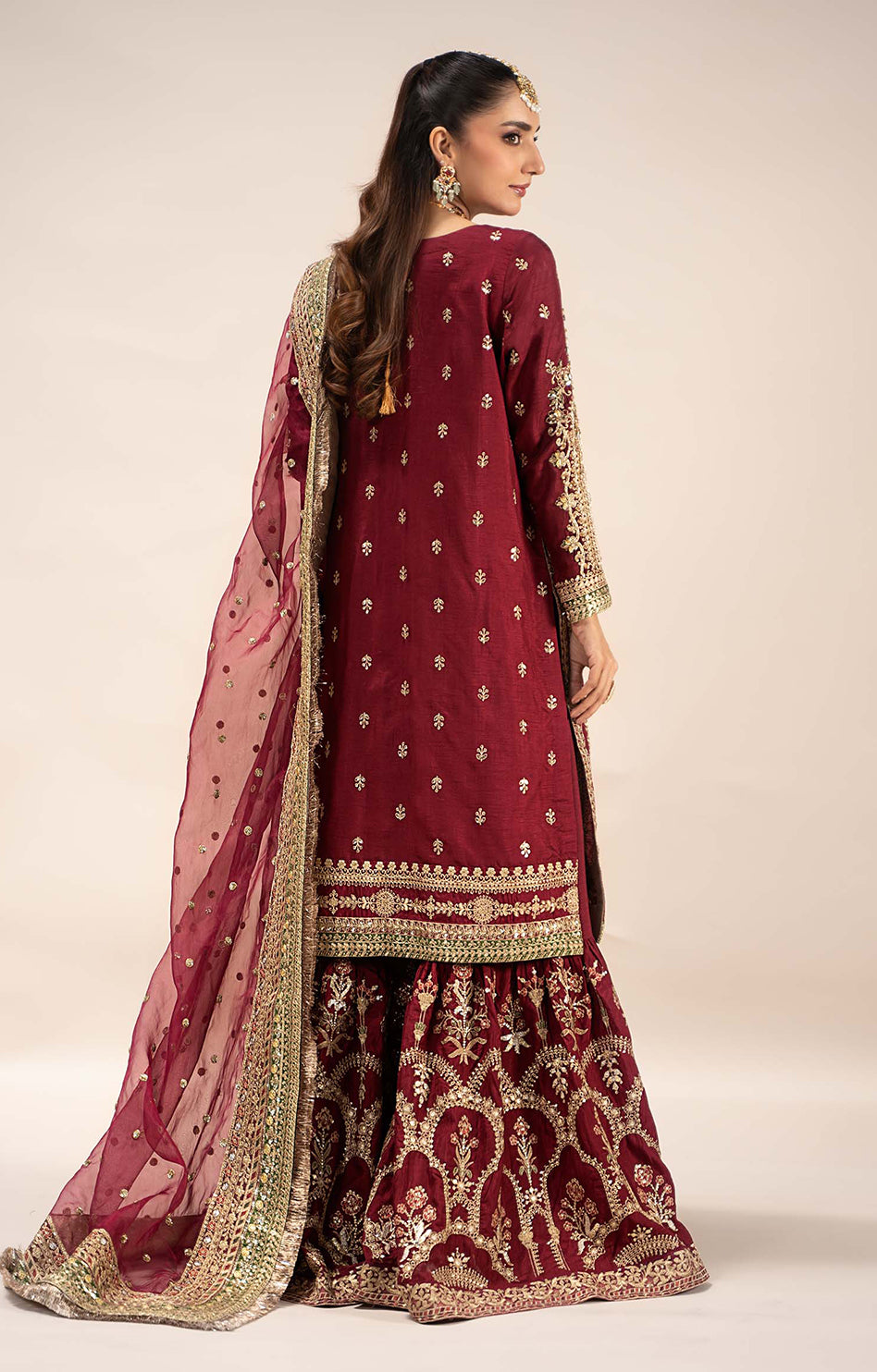 Maria B raw silk suit EF-EF25 - close up