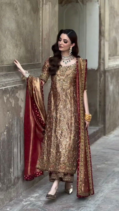 Meerub masoori suit by Haris Shakeel - styled look