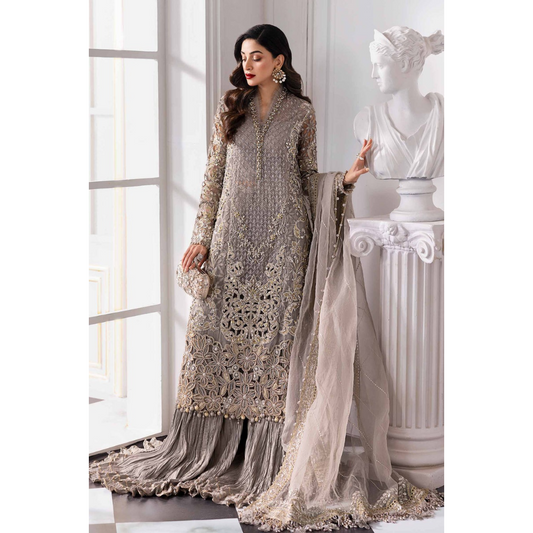 Maria B - 3 Piece Unstitched Embroidered Organza Suit | BD-3006