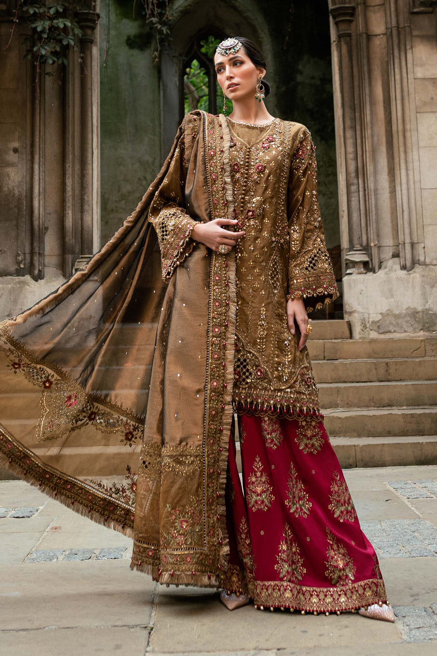 Maria B - 3 Piece Unstitched Embroidered Raw Silk Suit