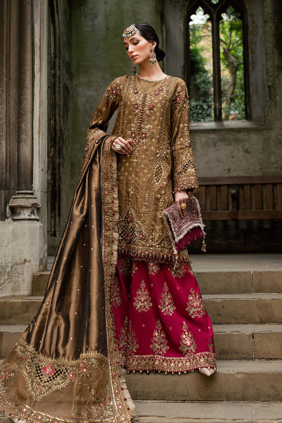 Maria B - 3 Piece Unstitched Embroidered Raw Silk Suit