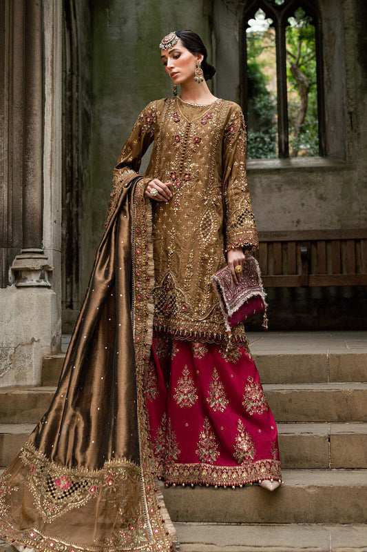 Maria B - 3 Piece Unstitched Embroidered Raw Silk Suit