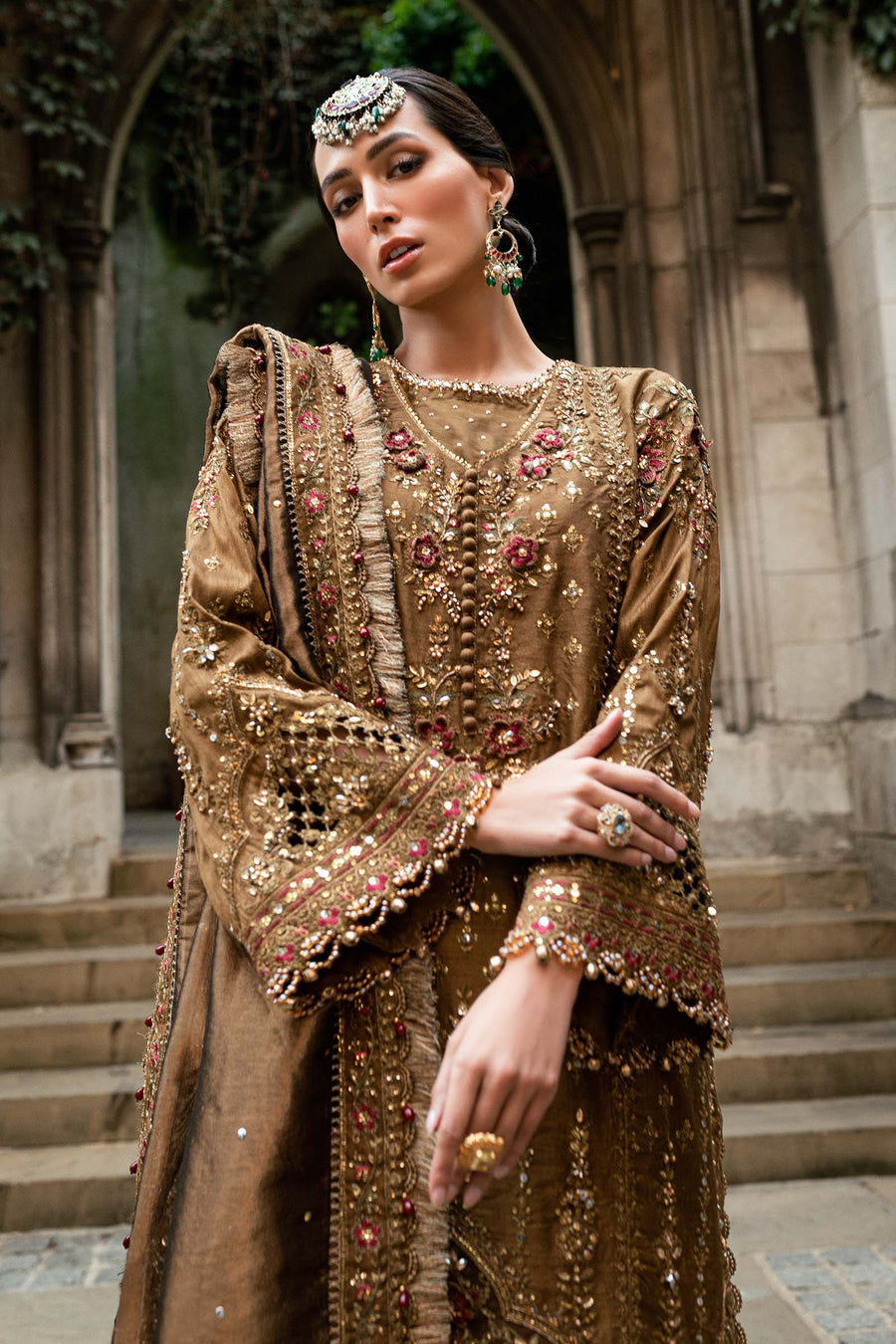 Maria B - 3 Piece Unstitched Embroidered Raw Silk Suit