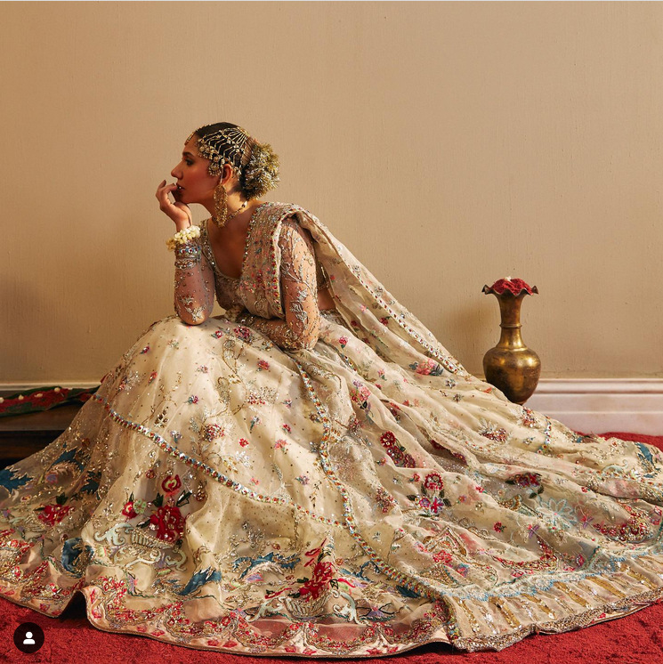 Rano’s Heriloom Ivory Bridal Net Embroidered Unstitched