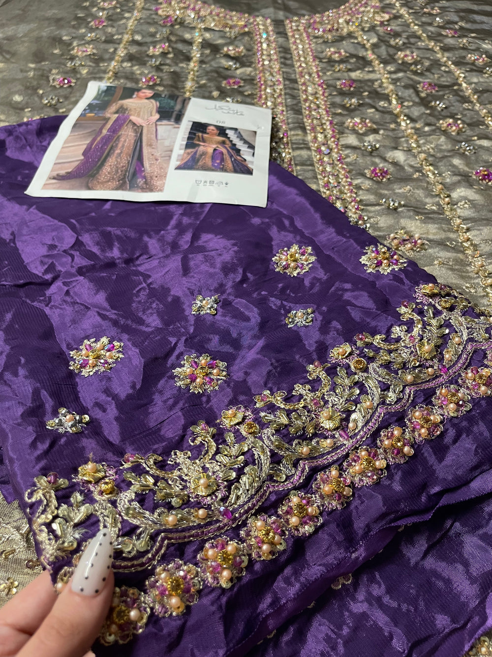 Aroha tissue masoori suit by Haris Shakeel - additional view 10