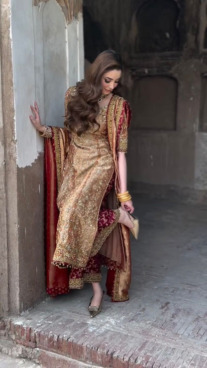 Meerub masoori suit by Haris Shakeel - front view