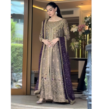 Aroha tissue masoori suit by Haris Shakeel at Fatimaa Store